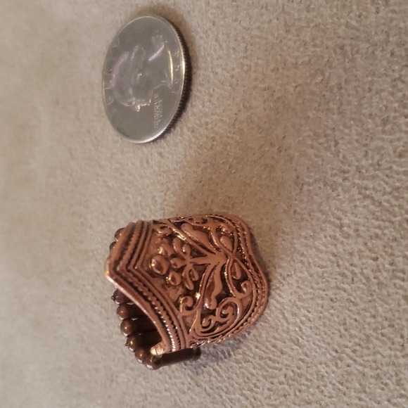 Unknown Jewelry - Stretchy Floral Design Ring Rose Color